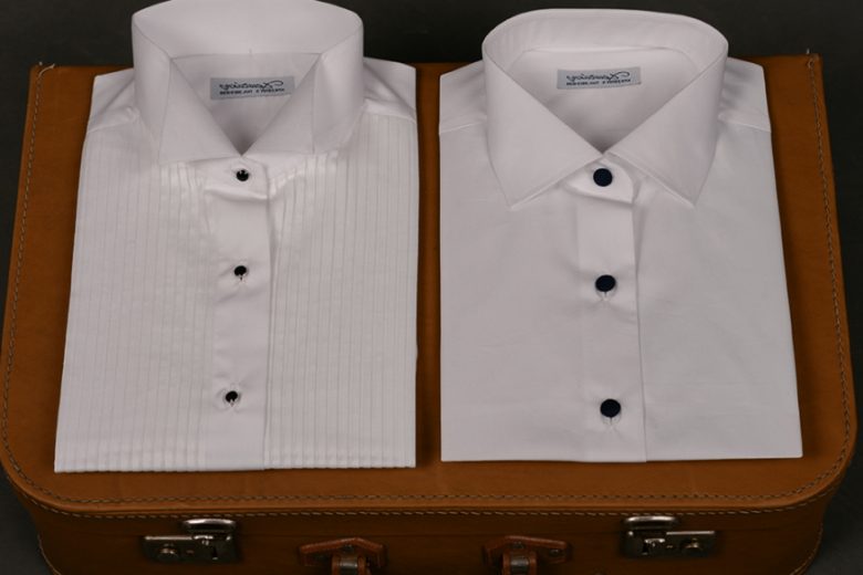 Are black buttons acceptable on white dress shirts?